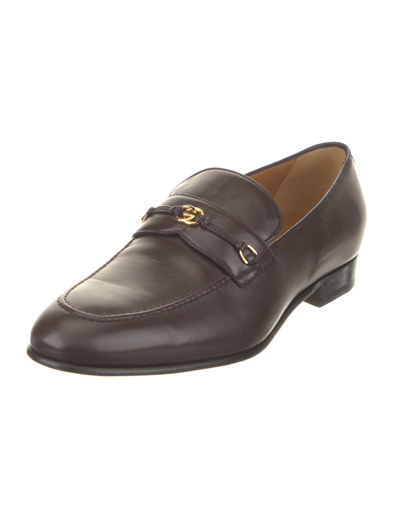 Gucci Interlocking G Logo Leather Loafers